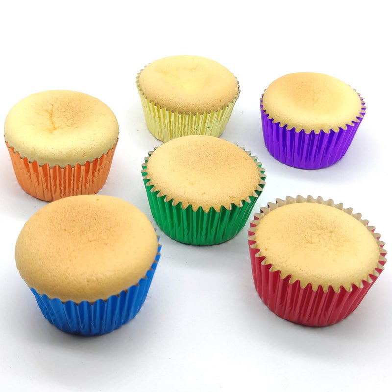 Mombake Rainbow 6 Bright Colors Standard Cupcake Liners Muffin Foil Paper Baking Cups, 120-Count - Image 4